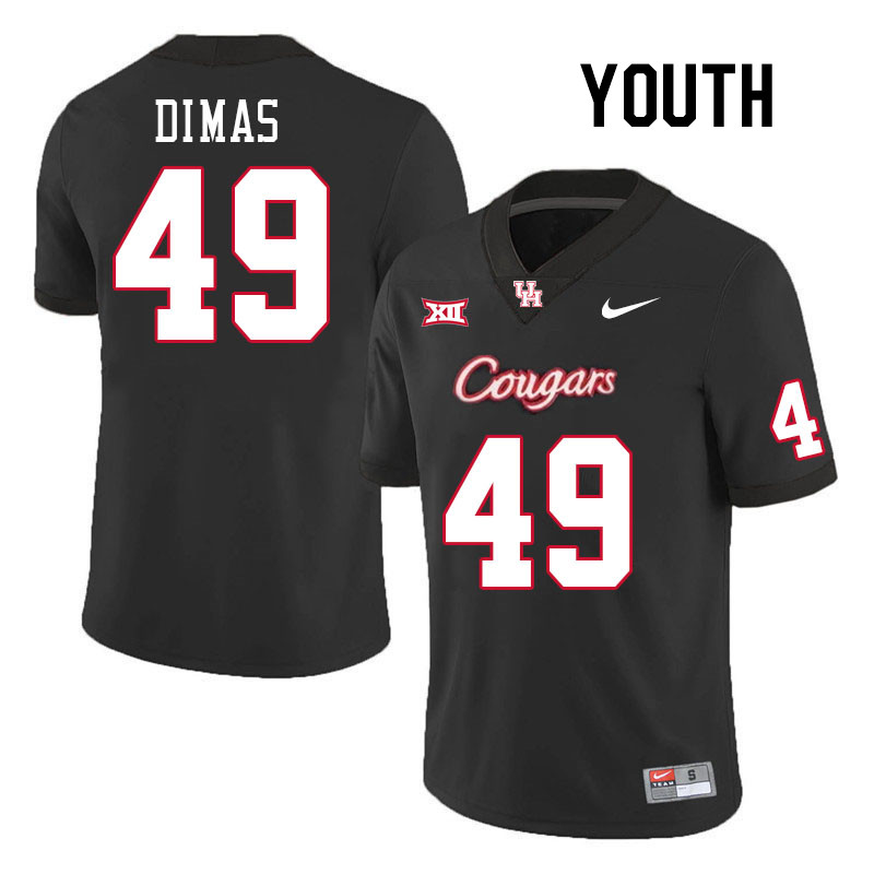 Youth #49 Jonathan Dimas Houston Cougars College Football Jerseys Stitched-Black